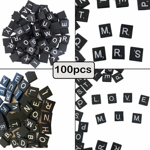 100 plastic scrabble tiles - scrabble,