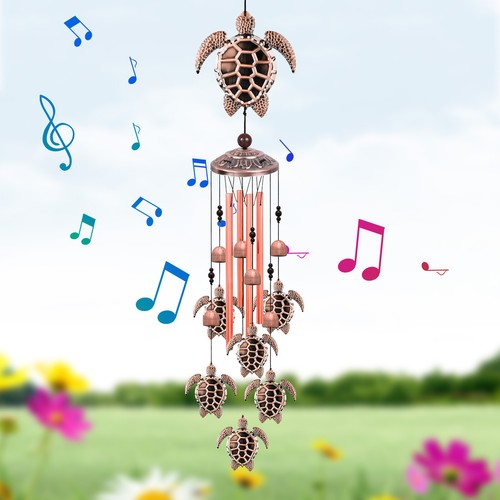 Large turtle wind chimes - wind, 33