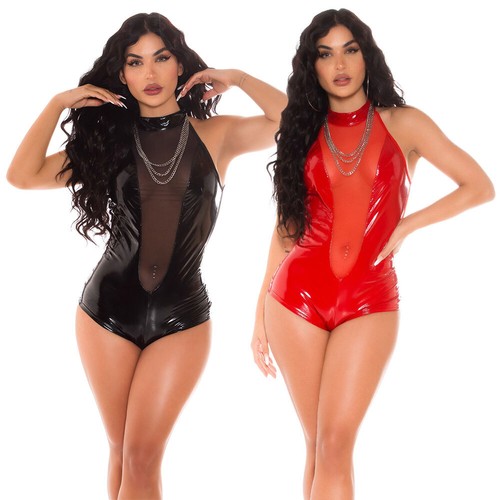 Latex look bodysuit deep - latex,