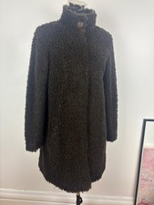 Lovely Avoca Teddy Borg Faux Fur Green Coat UK 10 Small