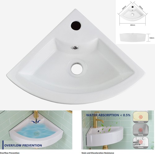 Small quarter corner basin - quarter,