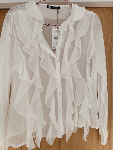 Zara white frill - zara, shirt