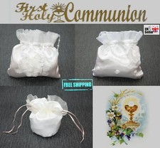 White or Ivory Satin Bag Girl Holy Communion Baptism Flower Dolly Bags Handbag
