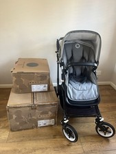 Bugaboo Fox 2 Grey Melange Pushchair and Carrycot Black Frame