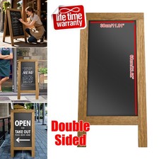Wood A-Frame Double Sided Chalkboard Blackboard Pavement Display Sign Menu Board