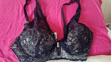 Black Lace Plunge Bra 36C