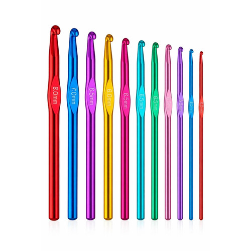 Aluminium crochet hook set - aluminium,