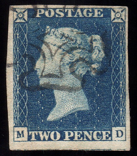 1840 two penny - qv, blue