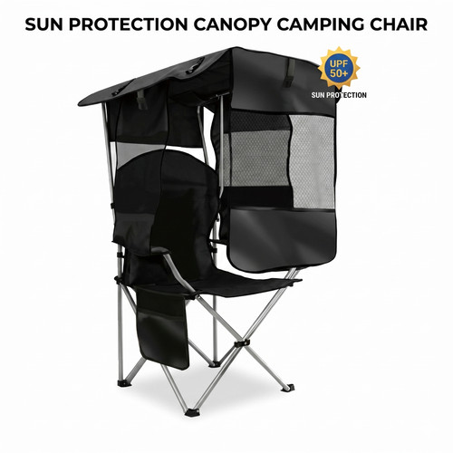 Folding camping chair with sun - folding,