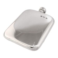 6oz Pewter Hip Flask Rounded