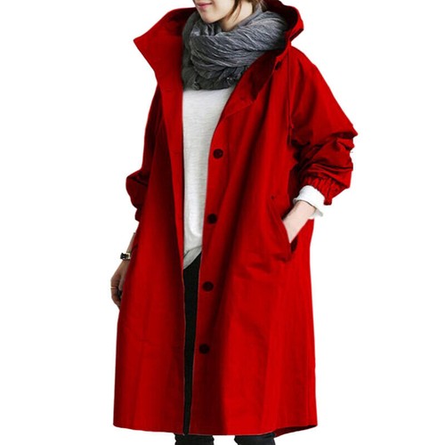 Womens oversize hooded trench - womens,