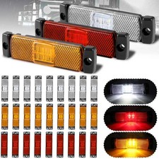 Amber/Red 4LED Reflector Side Marker Clearance Lights Trailer Truck Waterproof