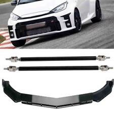 For Toyota for Corolla Gloss Black Front Bumper Lip Spoiler Splitter+Strut Rods