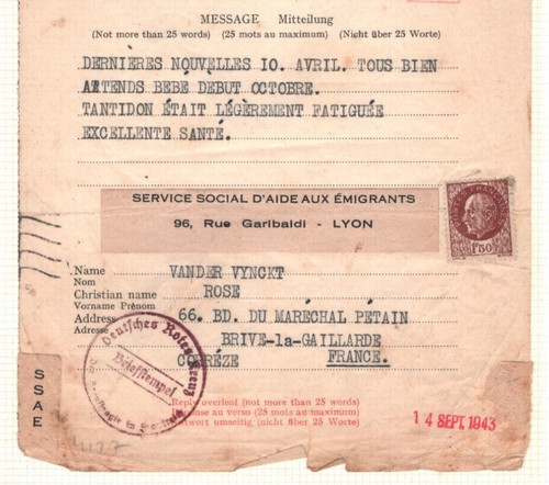 Ww2 red cross message - ww2, form