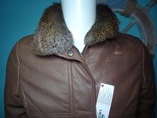 LACOSTE WOMENS RARE LEATHER JACKET/COAT FR40 UK12 RRP:- £499.99