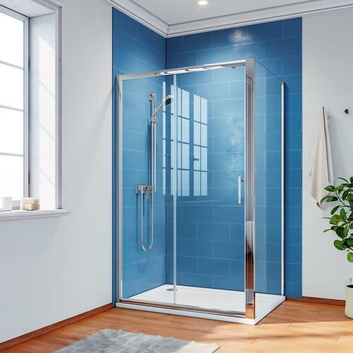 Shower enclosure and - shower, tray