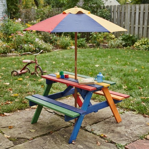 Sturdy wooden kids picnic - sturdy,