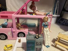 Barbie Camper Van With Dolls Accessories And Barbie Wardrobe