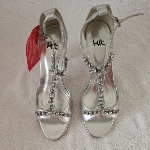 Silver diamanté jewel - silver, shoes