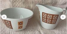 Milk Jug & Sugar Bowl. Alfred Meakin 1960s Retro Tableware. VG Condition
