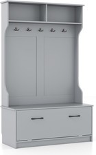 Grey Hall Tree Coat Rack with