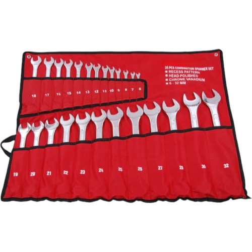 Combination spanners 25pc - spanners,
