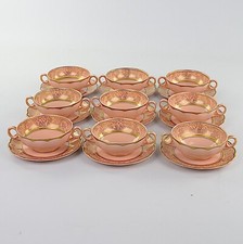 Grindley Pottery, Peach Petal, 9 X Soup Coups