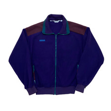 Vintage 90s COLUMBIA Fleece Jacket Mens Size M Purple Colourblock Full Zip