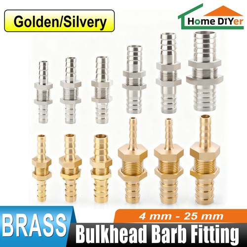 Bulkhead barb fitting - barb, brass