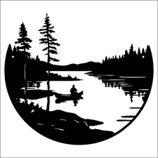 Fishing River mountains vinyl sticker tree decal van graphics campervan large
