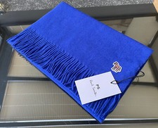 BNWT Paul  Smith Zebra Blue 100% Lambswool Scarf Made In England RRP £110