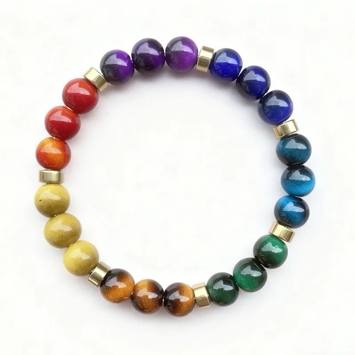Chakra tiger eye bracelet - 7,