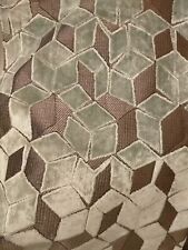 DESIGNERS GUILD FITZROVIA DUCK EGG GEOMETRIC VELVET 144cm x 118cm (Flaw)