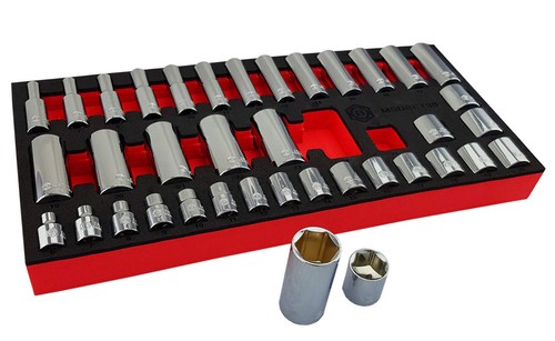 38pc chrome socket - 38pc, set