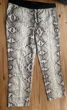 Zara Woman Snake Skin Cropped Trousers Size L Inside Leg 27