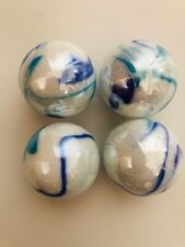 4 X  GIANT 35MM "SHARK" MARBLES Traditional classic Children's Game