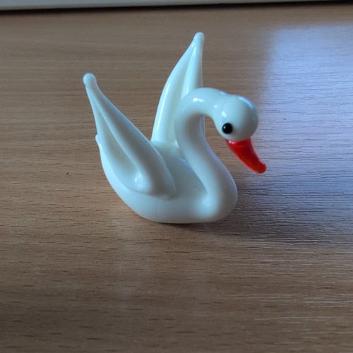 Vintage lampwork glass - glass, swan