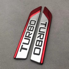 2x 3D Metal TURBO Emblem Badge Car Stickers Trunk Fender Decal Trims Accessories