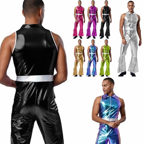 Mens shiny metallic 70s - uk,
