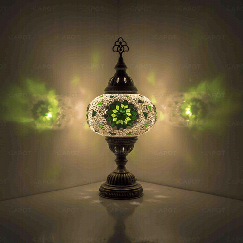 Green turkish mosaic table - turkish,