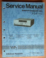 1980s National Panasonic AG6110 VHS Video Player Sevice Manual.