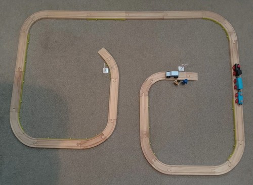 Small wooden train set with - set,