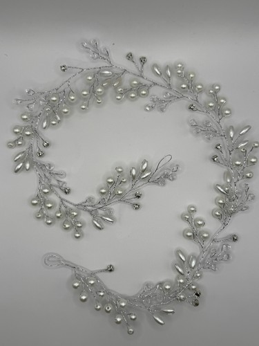 Silver pearl bridal long - bridal,