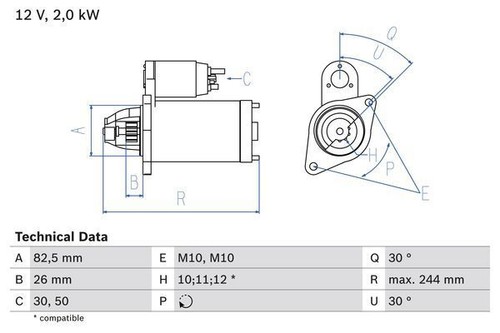 Bosch starter motor for - bosch,