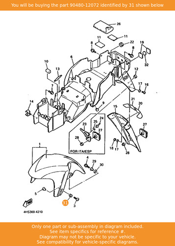 Yamaha grommet 90480 12072 - grommet,, 90480-12072