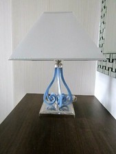 Elite Bohemia Crystal Glass Table / Desk Lamp, Blue, REAL BOHEMIA CRYSTAL GLASS 