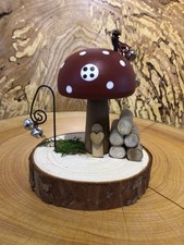 Brown Wooden Toadstool House