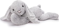 MorisMos Giant Rabbit Teddy Stuffed Animal, 80cm Big Grey Bunny Plush Toy Kawaii