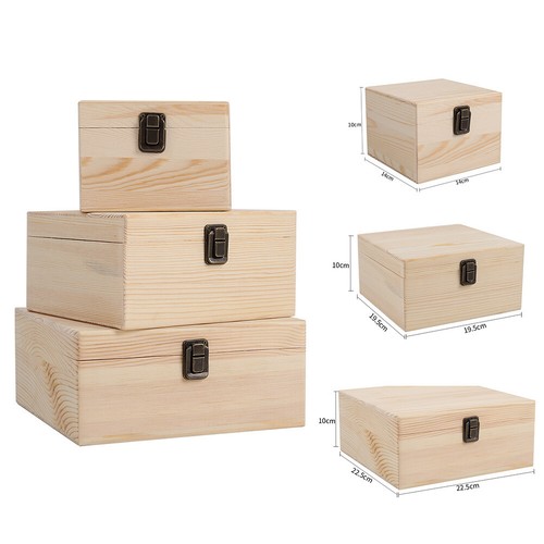 Natural finish wooden storage - natural,