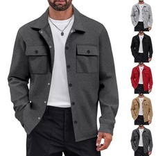 Long Sleeve Men Overshirt Snap